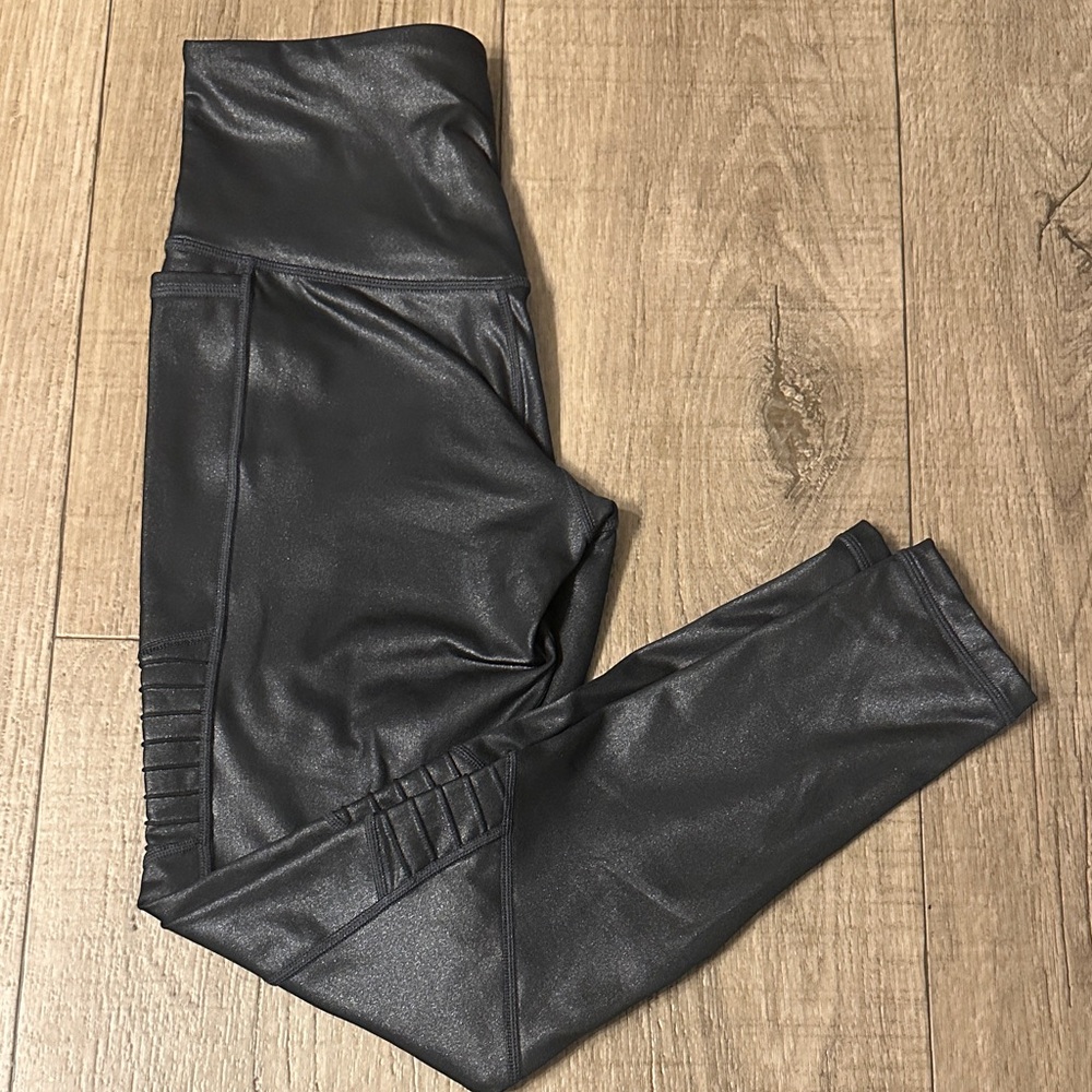 Athleta Black Inclination Mototight Leggings